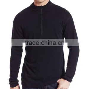 Custom 2016 New Brand 100% Pure Merino Wool Men's Mid Weight 1/4 Zip Outdoor Athletic Base Layer Sport Long Sleeve Clothes Shirt thumbnail-3