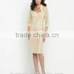 Long Sleeve Satin Lace Mother Bridesmaid Dress Designers thumbnail-2