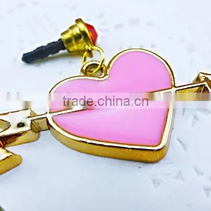 OEM Fashion 2d/3d Heart Cell Phone Earphone Anti Dust Plug for Iphone/Samsung/htc/ipad thumbnail-5