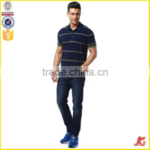 Latest Good Cheap Price 200 Grams Urban 100% Cotton Oem Stripes Print Style Customized Embroidered Logo Polo Shirts for Mens thumbnail-3