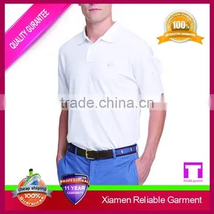 Knit Collars White Men Polo Shirt Supplier in China thumbnail-1