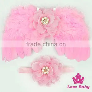 Cute Kids Hair Accessory Pink Flower Rose Wedding Newborn Baby Girl Thin Headband thumbnail-2