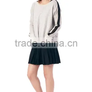 Cotton/Poly Blend Sweatshirt With Chiffon Panel Inserting thumbnail-1