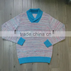 Blue Neck Casual Design Pullover Casual Men Knitted Sweater Men thumbnail-1