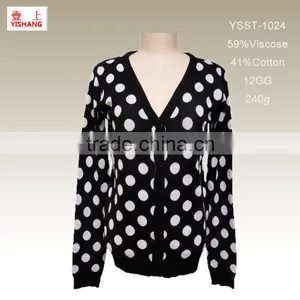 Jacquard Circle Images Sweater 59%Viscose 41%Cotton Lady Fashion Dress Sweater in the Autumn thumbnail-1