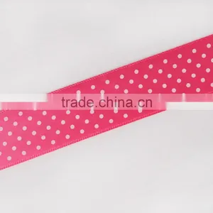 1" Printed Polyester Polka Dots Satin Ribbons thumbnail-2