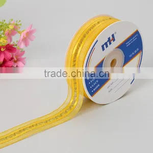 25mm Sheer Organza Pull Bow Ribbon With Satin Center thumbnail-1