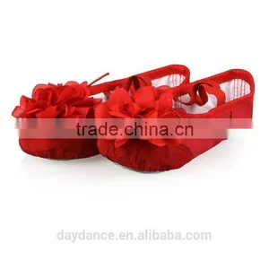 Big Flower Design Children Girls Soft Sole Ballet Shoes Canvas Ballet Dance Shoes For Kids thumbnail-5