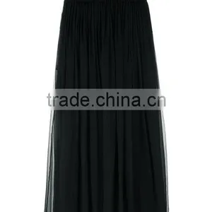 Custom Women 100% Silk Black Pleated Skirts,Fashion Summer Clothes Silk Pleated Skirts For Women thumbnail-2