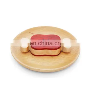 Early Educational Montessori Material Nature Wooden Toys Food And Kitchen Tools Blocks Sets For Kids thumbnail-5
