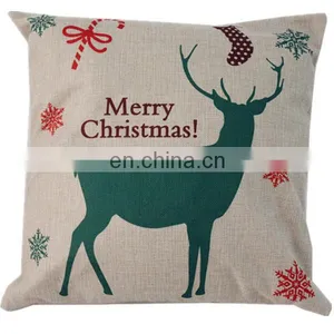 Custom Christmas Home Decorative Pillow Cover Fashion Cute Christmas New Design Cotton Linen Cushion Cover thumbnail-1