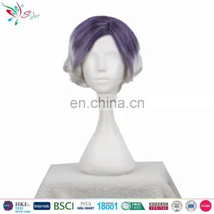 Styler Brand Cheap Wholesale Curly Gray Hair Synthetic Wig for Cosplay thumbnail-1