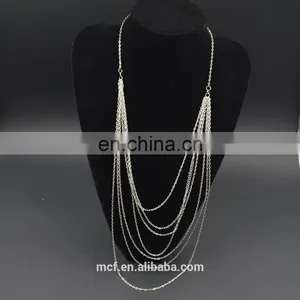 Latest Design Fashion Crystal Pendant Gemstone Chain Necklace MCB-0052 thumbnail-1