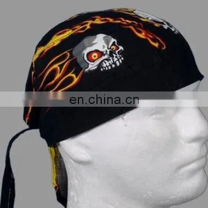 Red Fire Punk Style Printed Cotton Bandana Cap Can be Customized thumbnail-1