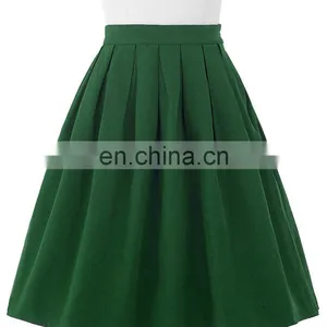 Belle Poque Women Midi Dark Green Retro Vintage Skirts BP000154-4 thumbnail-2