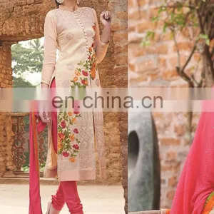 Beige Colored Georgette Suit. thumbnail-1