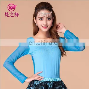Long Sleeves Belly Dance Tops Sexy Dance Tops Western Dance Tops Belly Dance Practice Top S-3071# thumbnail-5