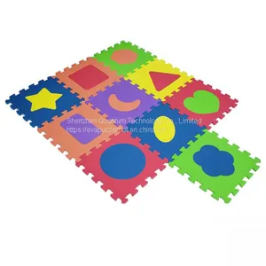 QT MAT Non-toxic Odorless 12in x 12in 10pcs/set Child EVA Shapes Floor Puzzle Play Mat thumbnail-3