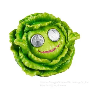 Resin Solar Lamp Garden Decoration Broccoli/Potatoes/Lettuce Resin Crafts Garden Decoration Mouth thumbnail-5