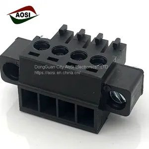 PCB Plug in Socket Cable Connector Terminal Block 3.5mm Pitch Female Power Connector With Screw Hole 30A UL EC381VM thumbnail-2