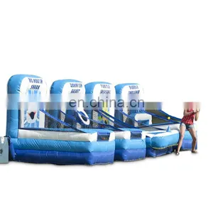Seaworld Themed Inflatable Carnival Games Set Big Mouth Baseball Basketball Challenge Game For Children thumbnail-1