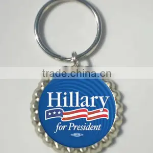 Free Artwork Design Quality Custom Vote for Hillary Clinton 2016 Bottle Cap Keychain thumbnail-1