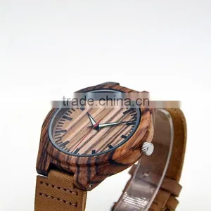 Hot Sale Cheap Wooden Watch Leather Strap Watch Mens Watches Natural Wooden Wrist Watch for Men or Women thumbnail-4