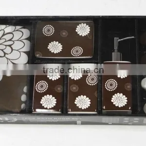 6pcs Bath Room Set With Shower Curtain,Ceramic thumbnail-1