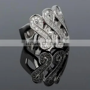 Luxury Design Jewelry Quality Zircon Crystal Pave Setting 8 Shape Party Ring thumbnail-4