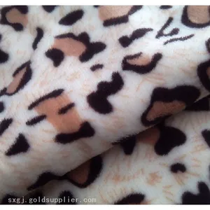 Wholesale Orange Ocelote Printed Brushed Flannel Fleece Fabrics thumbnail-1
