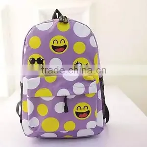 Free Sample Emoji Backpack/emoji Nal qq Smile Face Canvas Daypack Backpack Cool Cute Emoji Backpack Cool Kids School Backpack thumbnail-2