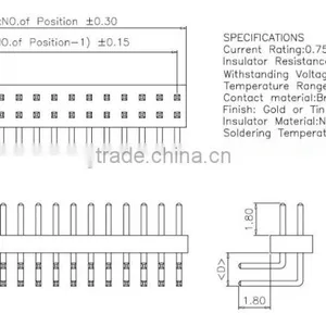 1.0mm Pitch Double Row Right Angle Pin Header Connector thumbnail-1