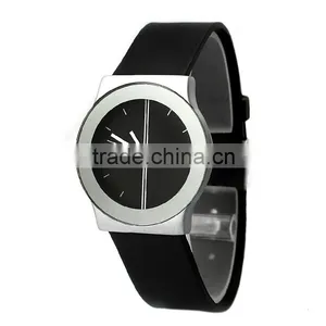 Stainless Steel Water Resistant Leather Band Couple Factory Watch thumbnail-3