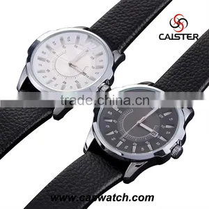 New Arrival Leather Strap Men Quartz Watch Cheap Mens Watches for Promotion Big Face Watches Men Leather Band thumbnail-3