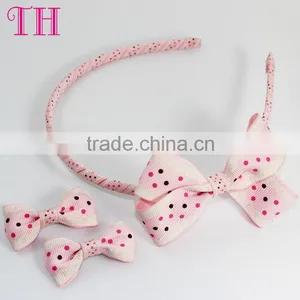 Fancy Hair Accessories Girls Hair Accessories Good Quality Kid Fancy Hair Bands Grosgrain Elastic Bow Headband Wholesaler thumbnail-3