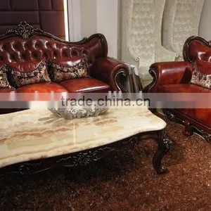 Modern Leather Sofa / Wooden Leather Sofa / Turkey Leather Sofa Set A02 thumbnail-1