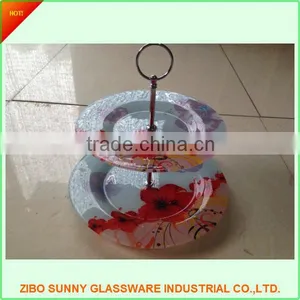 Hot Sale!Glass Cake Stand With Decal thumbnail-1