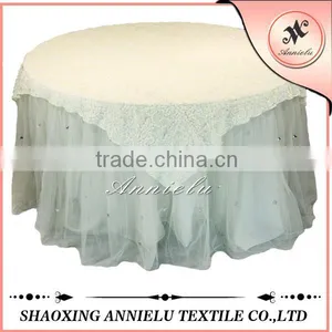 Wholesale Ribbon Chiffon Embroidery Wedding Table Overlays thumbnail-1