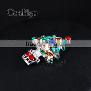 Fashion Jewelry Colorful Rhinestone Charming Christmas Tree Pin Brooch Christmas Party Promotion Gift Apparel Accessories thumbnail-3