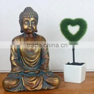 Home Indoor Tabletop Decorative Meditating Bronze Gautam Buddha Statue thumbnail-6