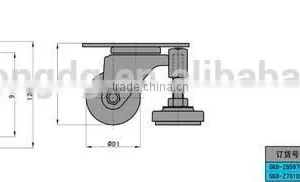 Heavy Duty SK6-Z6597P Adjustable Support Legs Caster Wheels thumbnail-3