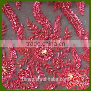 Famous Textile Supplier 100% Polyester Sequined Embroidery Fabric thumbnail-5