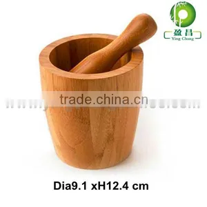 Two Head Bamboo Mortar and Pestle thumbnail-1