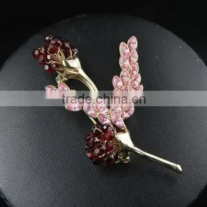 Red cz Diamond Alloy Wholesale Brooch thumbnail-2