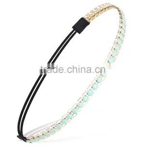 Promotional Women's Adjustable Crystal Hair Accessory Flower Hairband,elastic Hair Band thumbnail-2