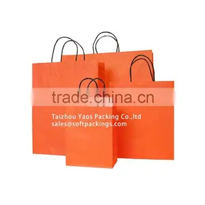 New Design Colorful Kraft Paper Shopping Bag, Natural Promotion Kraft Paper Flat Bottom Bag, Pantone Color Printing Paper Bag thumbnail-1