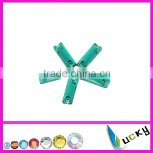 Hot Sale Highest Quality Sew-on Crystal Beads Number 3072# Rectangle Shape Emerald Color for Garment thumbnail-1