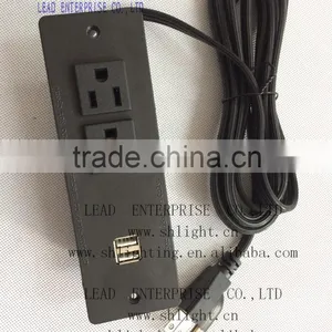 US Standard Recessed Mounted 2-outlet With 2 Combined USB Port thumbnail-1