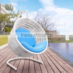 Wicker Rattan Swing Chair Furniture- Rattan Outdoor Furniture Round Hanging Chair thumbnail-1
