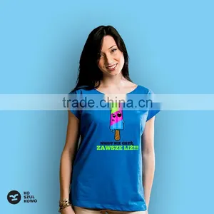 2016 Female Lady Printed Custom Design Women T-shirt Printing Logo DTG OEM Service Screenprint Transfer thumbnail-2
